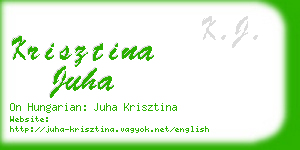 krisztina juha business card